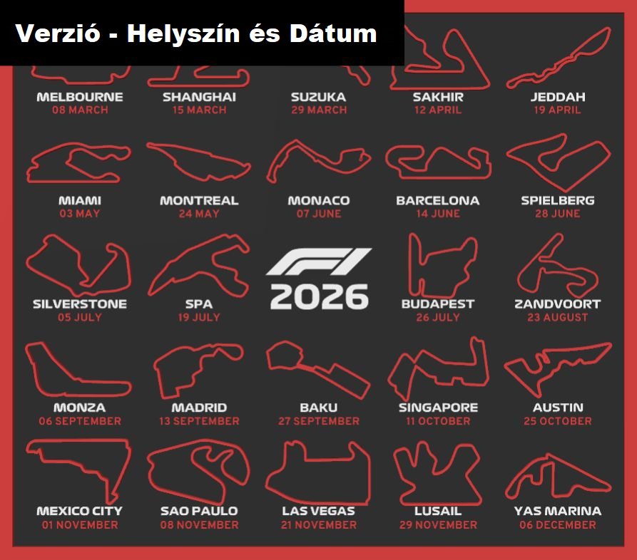 2026 Grand Prix Versenykalendárium