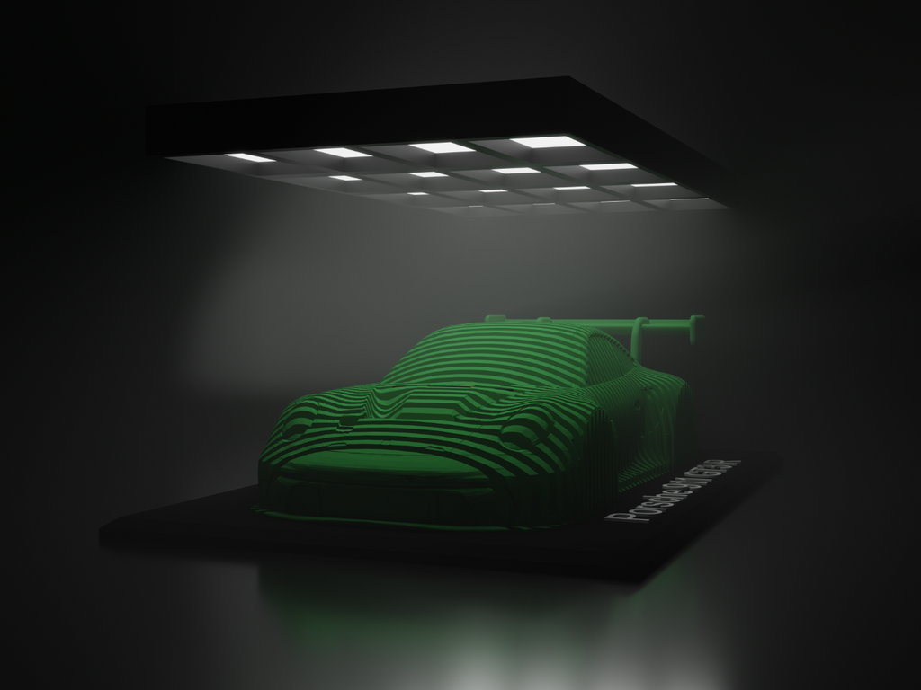 Porsche 911 GT3 R  réteges szobor